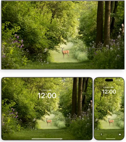 林间鹿影花径含幽(电脑手机平板ipad壁纸)4K高清绿色护眼