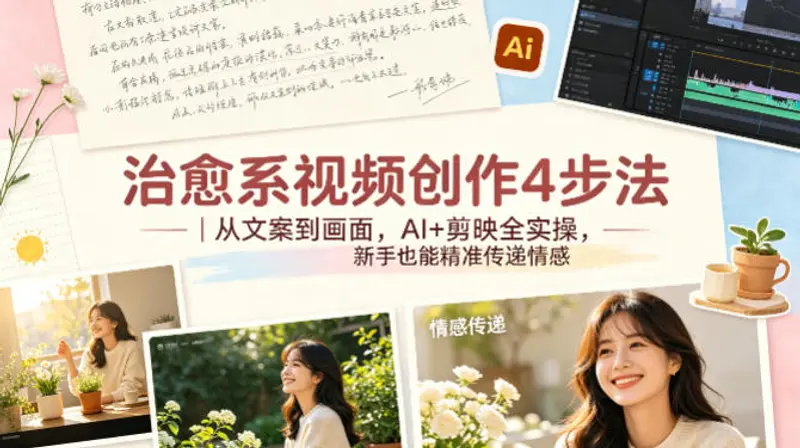 治愈系视频创作4步法｜从文案到画面，AI+剪映全实操