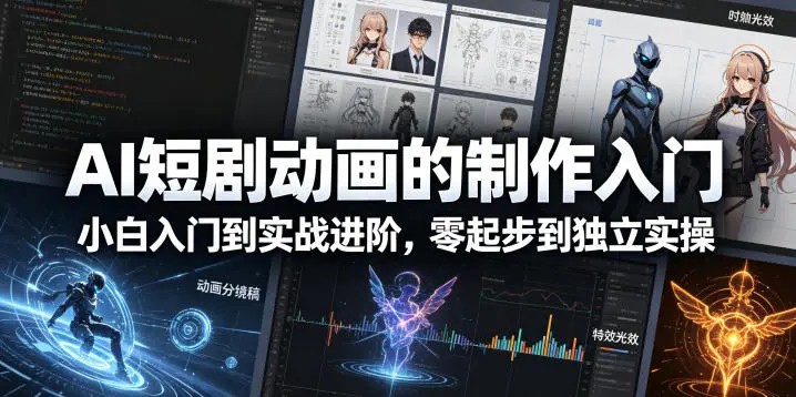 AI短剧动画的制作入门，小白入门到实战进阶，零起步到独立实操 第1张