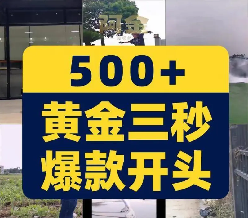 500+款黄金三秒爆款开头短视频开场无水印素材 第1张