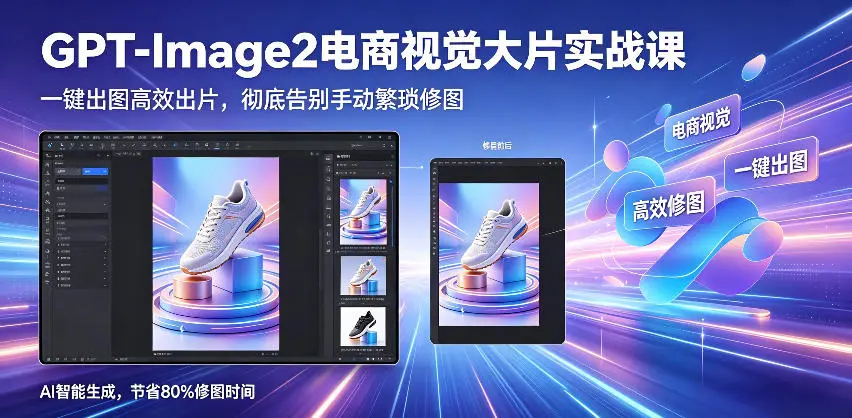 GPT-Image2电商视觉大片实战课，一键出图高效出片 第1张