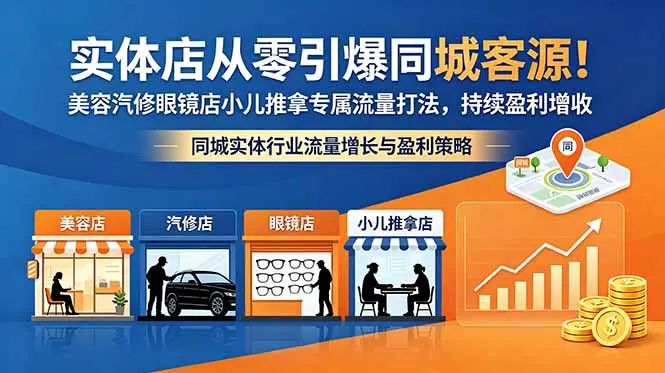 实体店从零引爆同城客源！美容汽修眼镜店小儿推拿专属流量打法 第1张