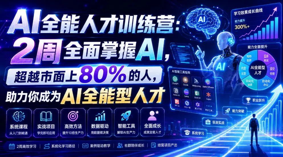 AI全能人才训练营：2周全面掌握AI，助力你成为AI全能型人才