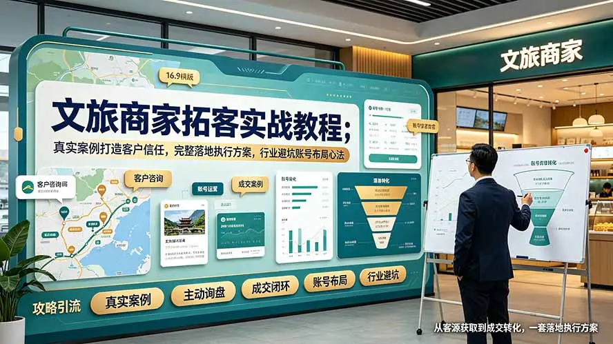 文旅商家拓客实战教程；真实案例打造客户信任，完整落地执行方案