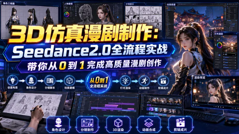 3D仿真漫剧制作：Seedance2.0全流程实战