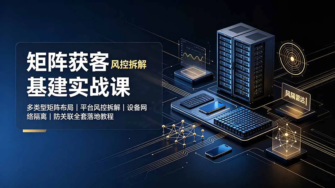 矩阵获客基建实战课：多类型矩阵布局，平台风控拆解