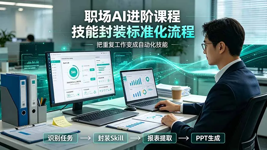 职场AI进阶课程；多类实用Skill工具实操