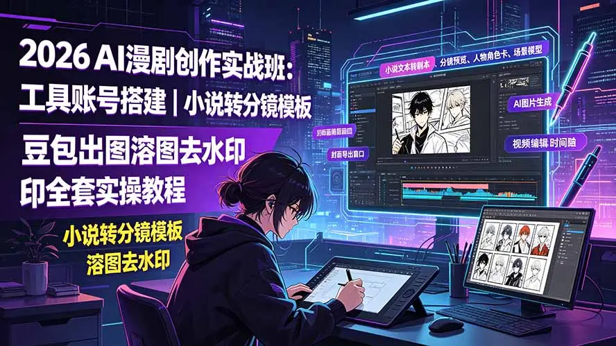 2026AI漫剧创作实战班：工具账号搭建｜小说转分镜模板