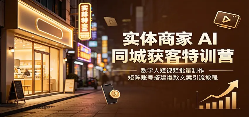 实体商家AI同城获客特训营：数字人短视频批量制作，矩阵账号引流教程 第1张