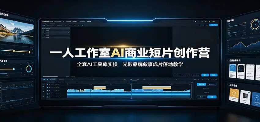 一人工作室AI商业短片创作营：光影品牌叙事成片落地教学