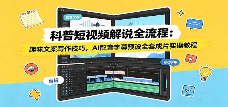 科普短视频解说全流程：AI配音字幕预设全套成片实操教程