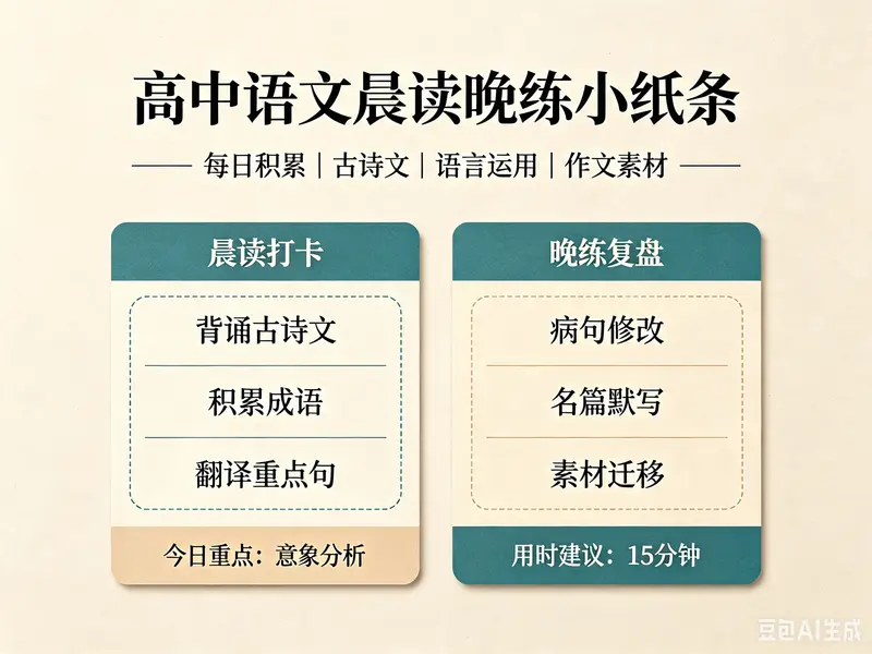高中语文晨读晚练小纸条电子版