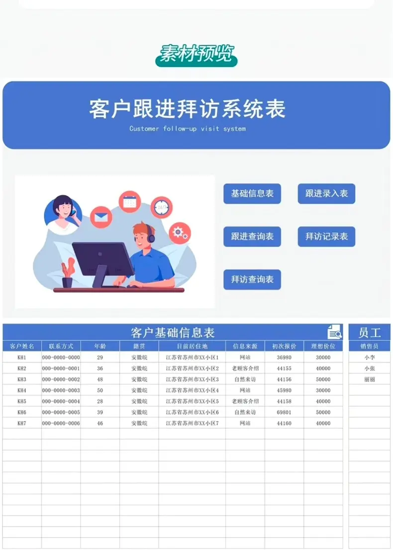 174套CRM客户管理系统Excel表格合集 第2张