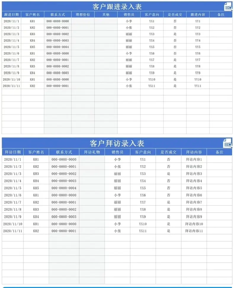 174套CRM客户管理系统Excel表格合集 第3张