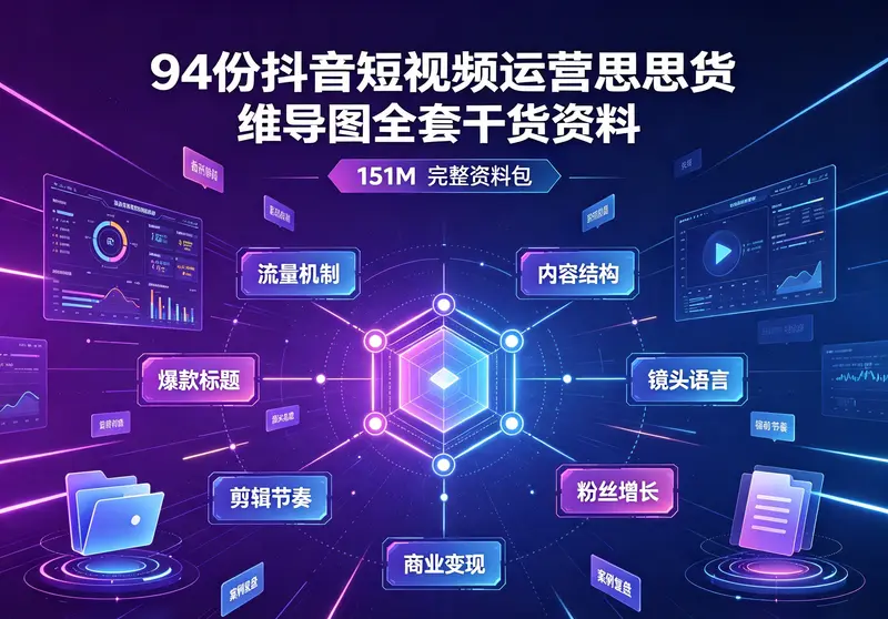 94份抖音短视频运营思维导图全套干货资料【151M】