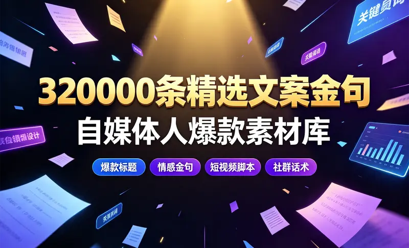 自媒体人爆款素材：320000条精选文案金句