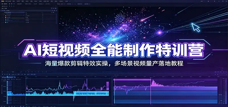 AI短视频全能制作特训营：海量爆款剪辑特效实操