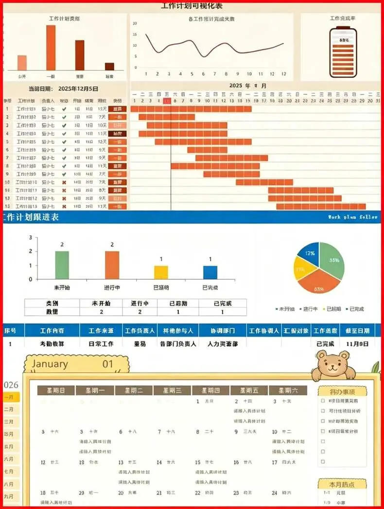 2026工作计划excel表格模板【高质量】 第3张 2026工作计划excel表格模板【高质量】 第3张