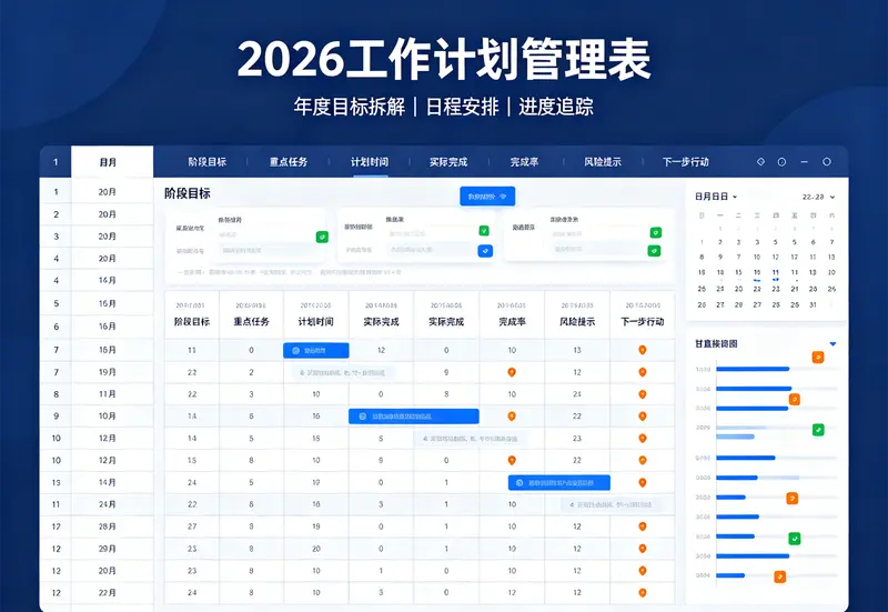 2026工作计划excel表格模板【高质量】