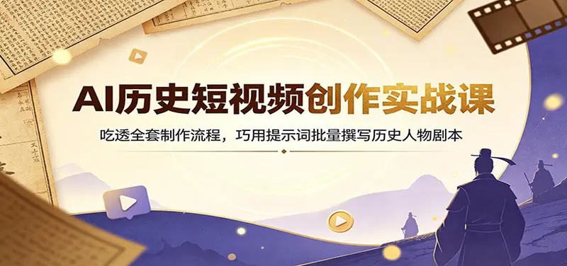 AI历史短视频创作实战课：吃透全套制作流程