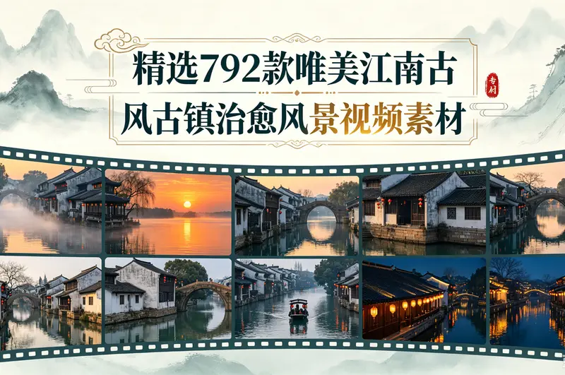 精选792款唯美江南古风古镇治愈风景视频素材