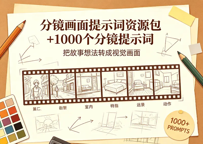 分镜画面提示词资源包+1000个分镜提示词
