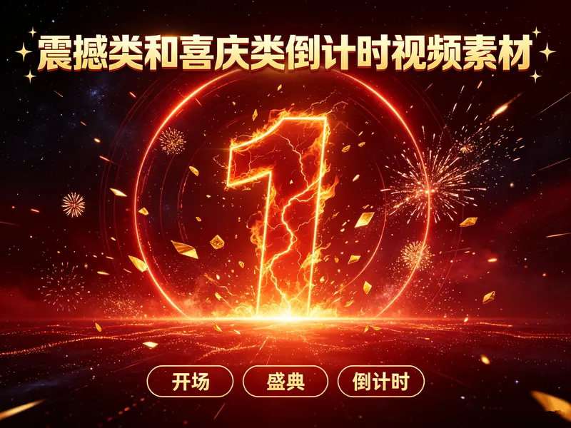 震撼类和喜庆类倒计时视频素材