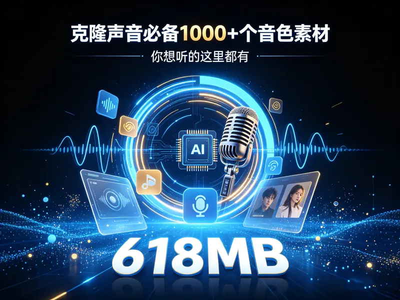 克隆声音必备1000+个音色素材【618MB】