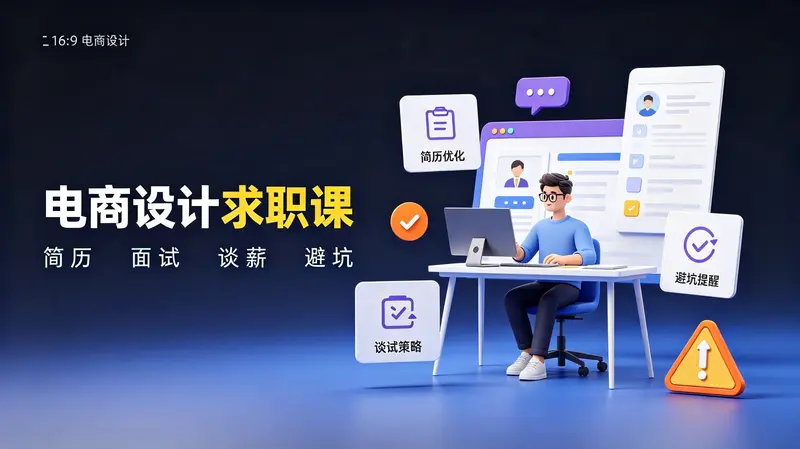 电商设计求职课｜简历吸睛 + 面试高能 + 谈薪技巧 + 避坑指南