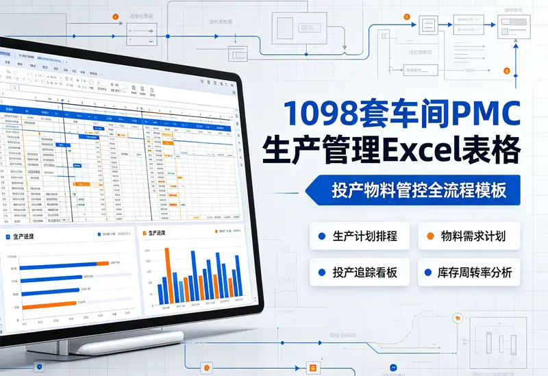 100多套车间PMC生产管理Excel表格含投产物料管控