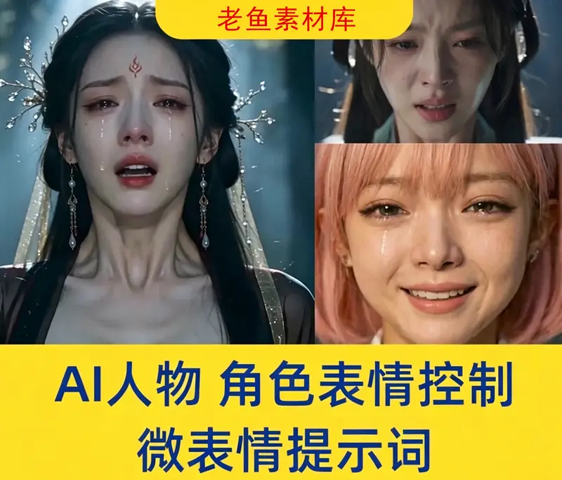 AI人物角色表情控制微表情提示词+动作链拆解合集