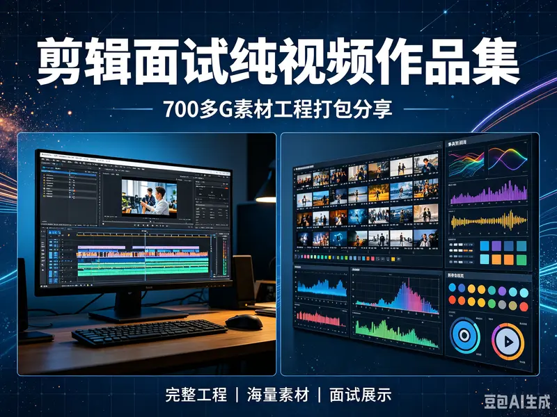 剪辑面试纯视频作品集，700多G素材工程打包分享