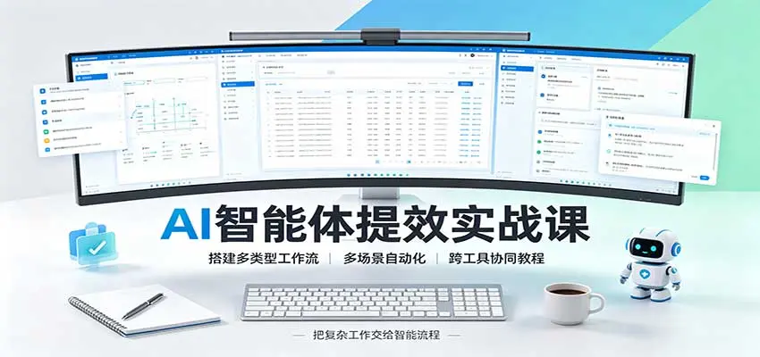 AI智能体提效实战课：搭建多类型工作流，多场景自动化