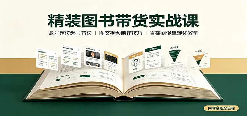 精装图书带货实战课：账号定位起号方法，图文视频制作，促单转化教学 第1张