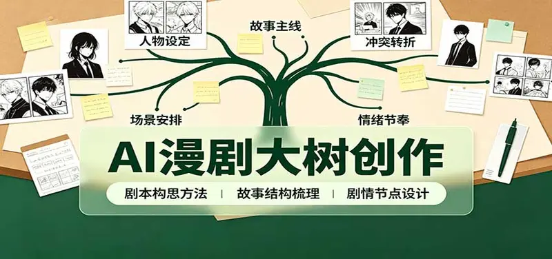 AI漫剧大树创作：剧本构思课程讲解，配套工具资料完整梳理