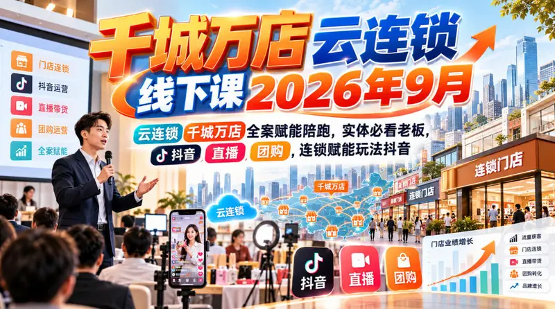 千城万店云连锁线下课2026年9月，云连锁千城万店全案赋能陪跑