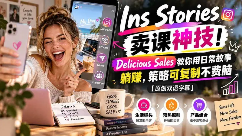 Ins Stories 卖课神技！Delicious Sales 教你用日常故事躺赚，策略可复制不费脑