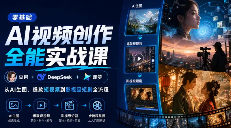 零基础AI视频创作全能实战课｜豆包+DeepSeek+即梦