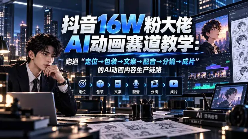 抖音16W粉大佬规则门禁AI动画赛道教学