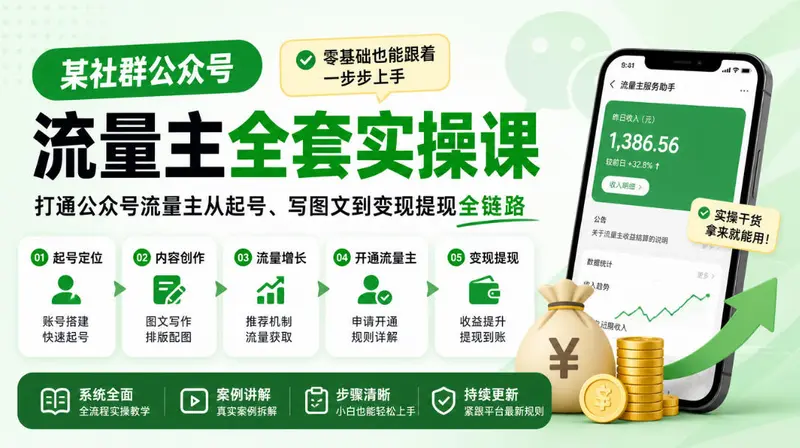 某社群公众号流量主全套实操课