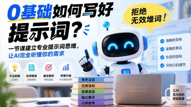0基础如何写好提示词，拒绝无效堆词！一节课建立专业提示词思维