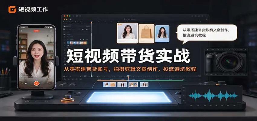 短视频带货实战：从零搭建带货账号，拍摄剪辑文案创作