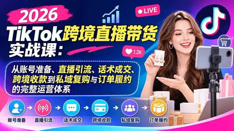 2026TikTok跨境直播带货实战课