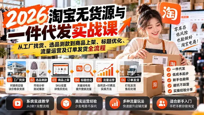 2026淘宝无货源与一件代发实战课