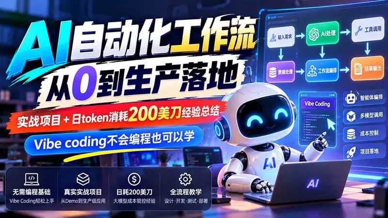 AI自动化工作流从0到生产落地，实战项目