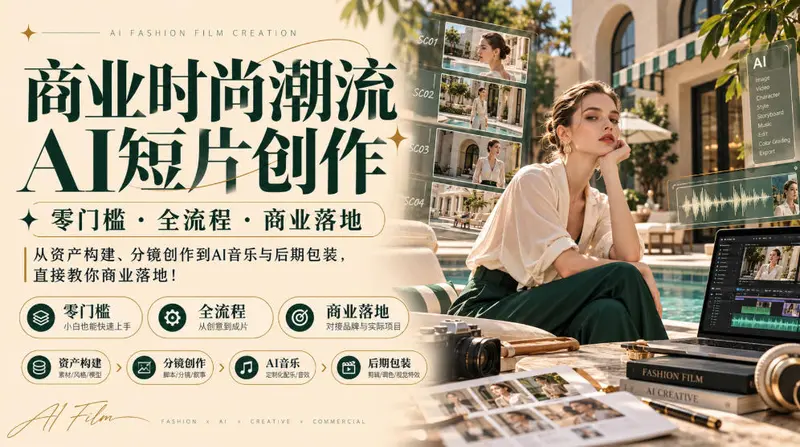 商业时尚潮流AI短片创作｜零门槛・全流程・商业落地