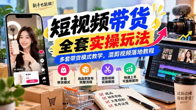 短视频带货全套实操玩法,多套带货模式教学,混剪视频落地教程 第1张 短视频带货全套实操玩法,多套带货模式教学,混剪视频落地教程 第1张