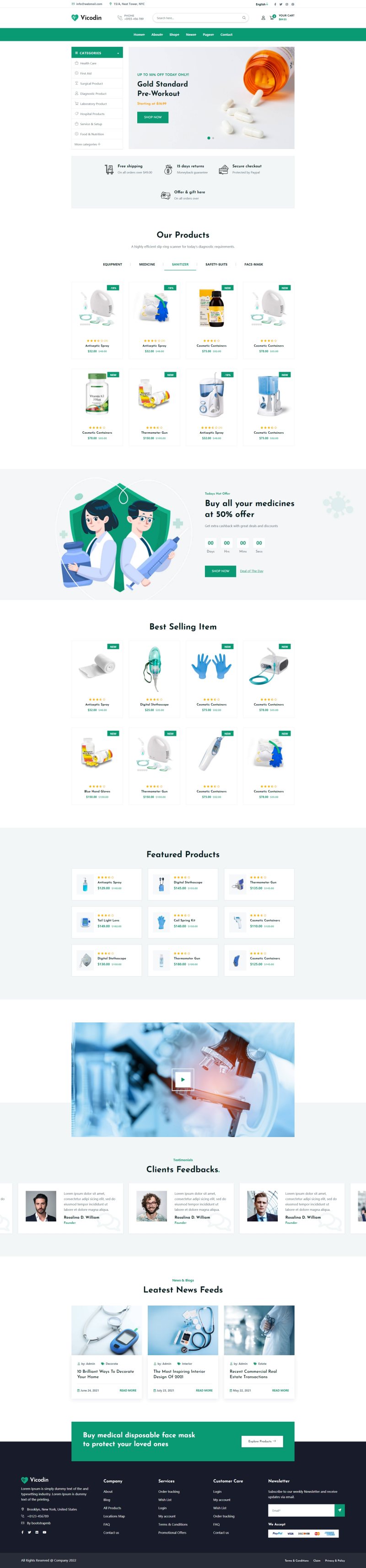 Bootstrap医疗用品电子商务Html模板 Bootstrap医疗用品电子商务Html模板