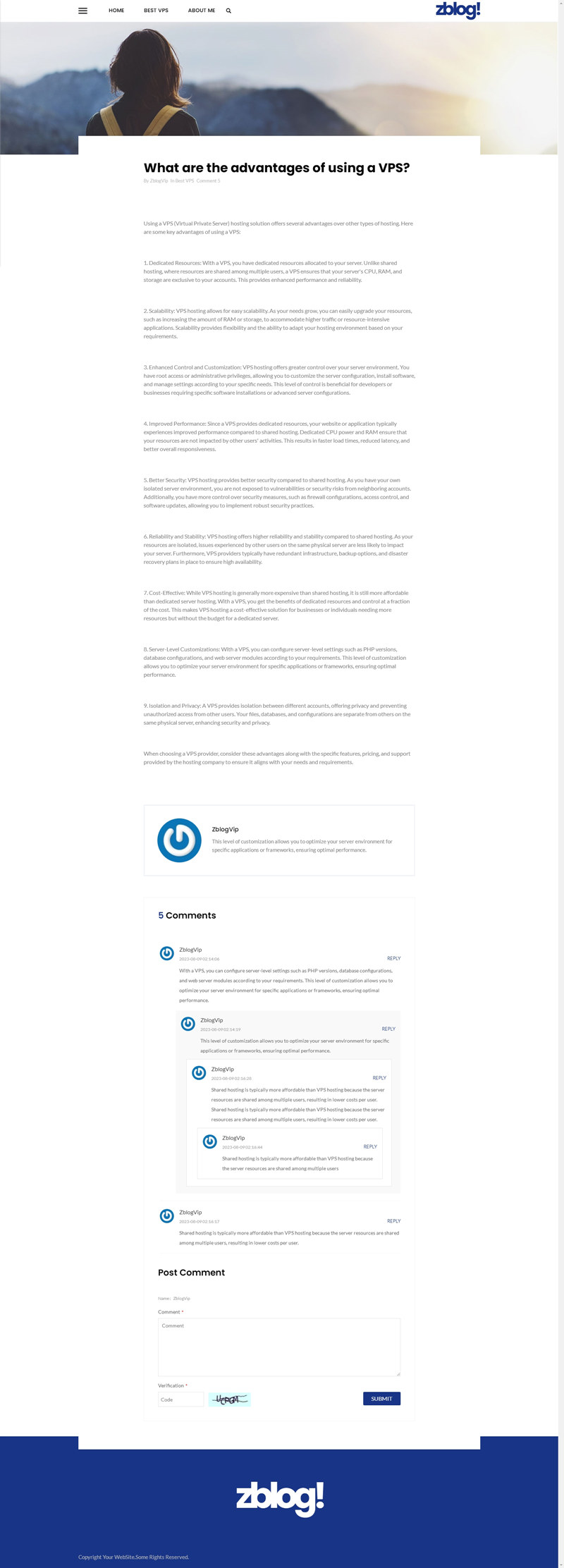 zblog自适应单栏英文个人博客主题1号 zblog自适应单栏英文个人博客主题1号
