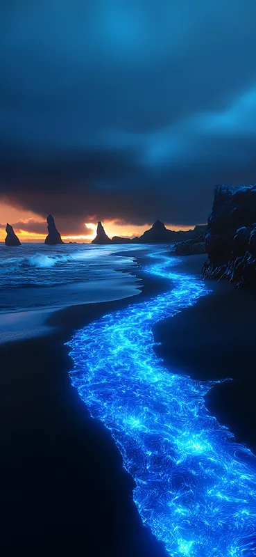 海边海浪夜景手机壁纸15张(4K静态壁纸)